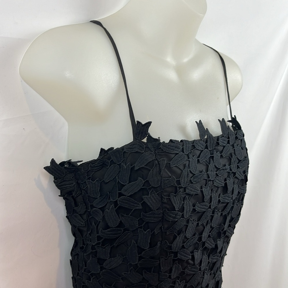Bardot Liana Leaf Lace Overlay Lined Sleeveless Midi Black Dress Size S -‎ 4 - Picture 8 of 16